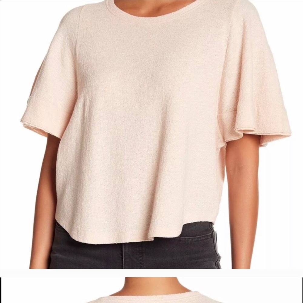 Madewell texture and thread flutter sleeve top